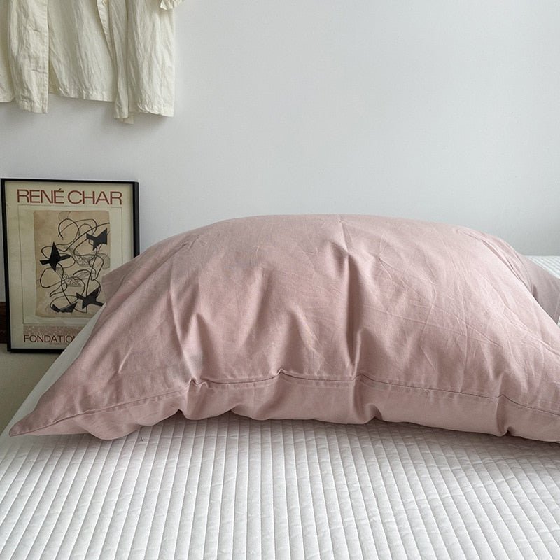 Solid Color Cotton Washed Pillowcase Set - Casatrail.com