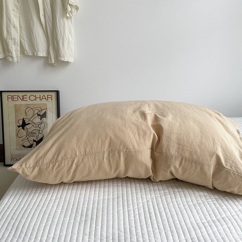 Solid Color Cotton Washed Pillowcase Set - Casatrail.com