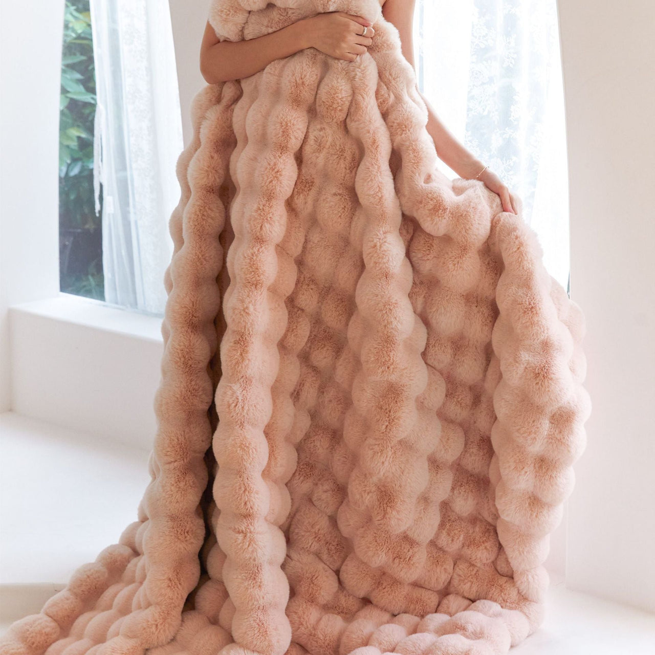 Solid Plush Rabbit Blanket Rex Rabbit - Casatrail.com