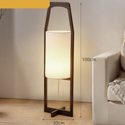 Solid Wood Floor Lamp with Japanese Retro Design - Casatrail.com