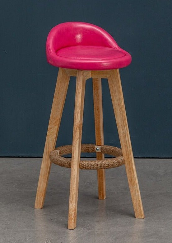 Solid Wood Rotating Bar Chair - Casatrail.com