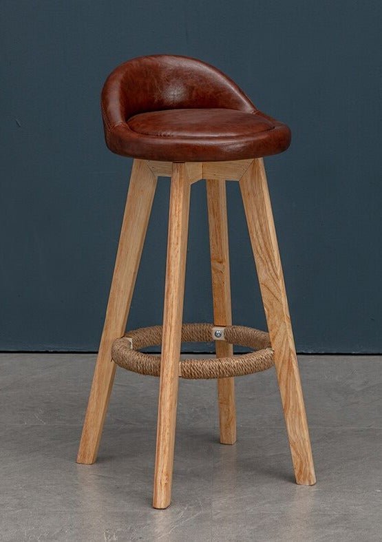 Solid Wood Rotating Bar Chair - Casatrail.com