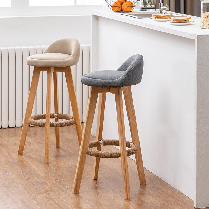 Solid Wood Rotating Bar Chair - Casatrail.com