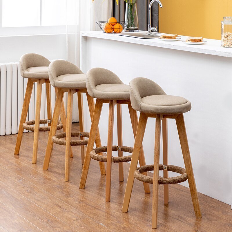 Solid Wood Rotating Bar Chair - Casatrail.com