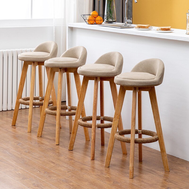 Solid Wood Rotating Bar Chair - Casatrail.com