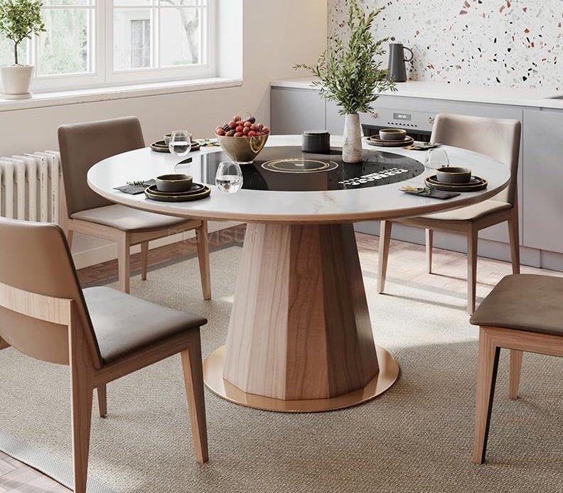 Solid Wood Round Dining Table - Casatrail.com