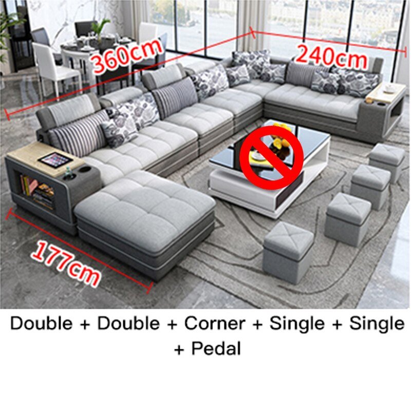 Speaker Sound System Bluetooth U - Shaped Living Room Sofa Bed Sets - Casatrail.com