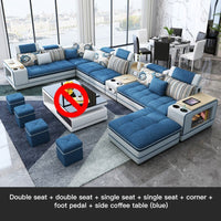 Thumbnail for Speaker Sound System Bluetooth U - Shaped Living Room Sofa Bed Sets - Casatrail.com