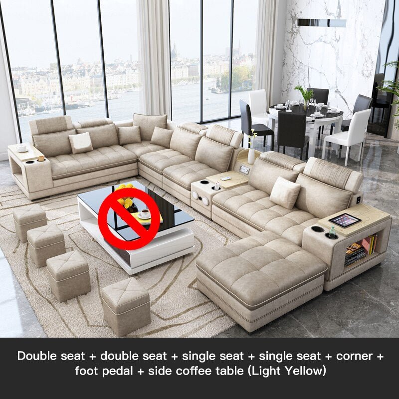 Speaker Sound System Bluetooth U - Shaped Living Room Sofa Bed Sets - Casatrail.com