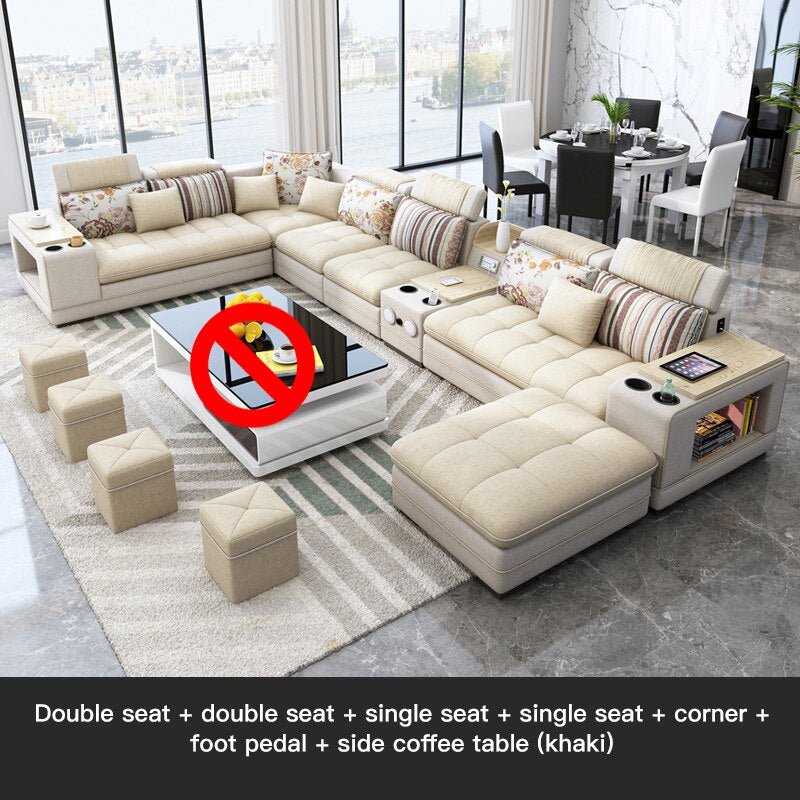 Speaker Sound System Bluetooth U - Shaped Living Room Sofa Bed Sets - Casatrail.com