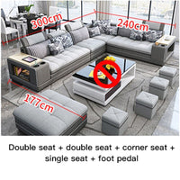 Thumbnail for Speaker Sound System Bluetooth U - Shaped Living Room Sofa Bed Sets - Casatrail.com