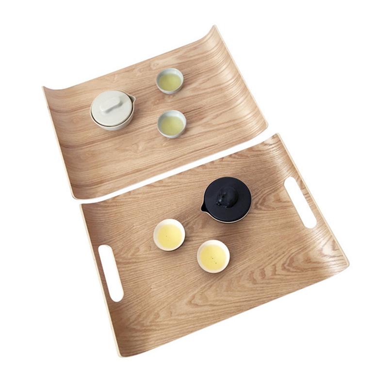 Square Wooden Serving Tray with Double Handles - Casatrail.com