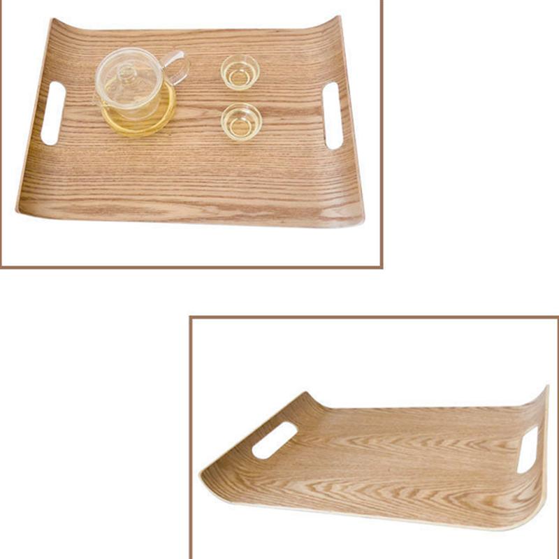 Square Wooden Serving Tray with Double Handles - Casatrail.com