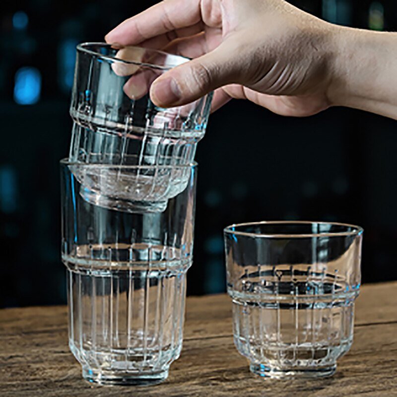 Stackable Embossed Stripe Glassware - Casatrail.com