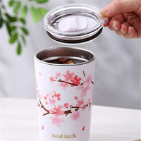 Thumbnail for Stainless Steel Cherry Blossom Thermal Mug With Lid - Casatrail.com