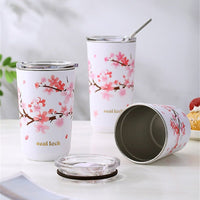 Thumbnail for Stainless Steel Cherry Blossom Thermal Mug With Lid - Casatrail.com