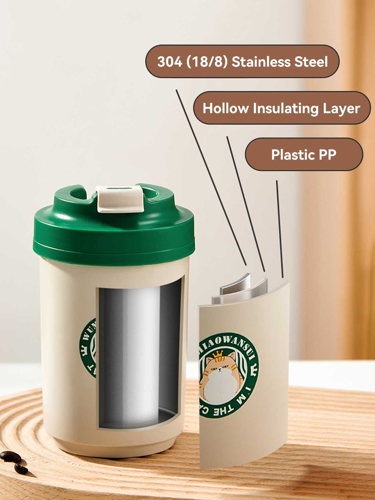 Stainless Steel Coffee Cup Thermos with Straw - Casatrail.com