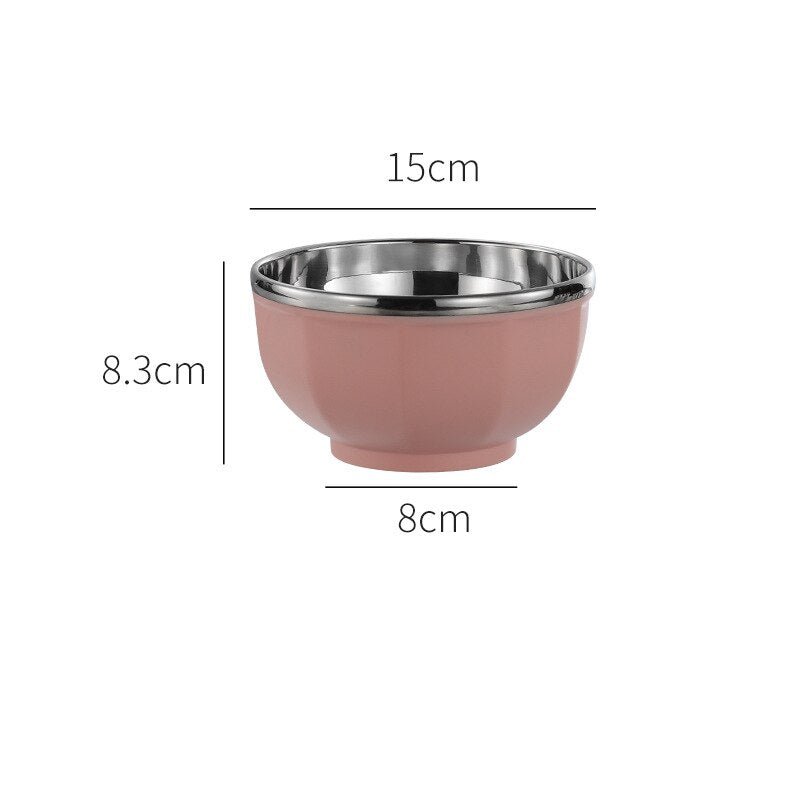 Stainless Steel Double Layer Rice Bowl - Anti - Scalding - Casatrail.com