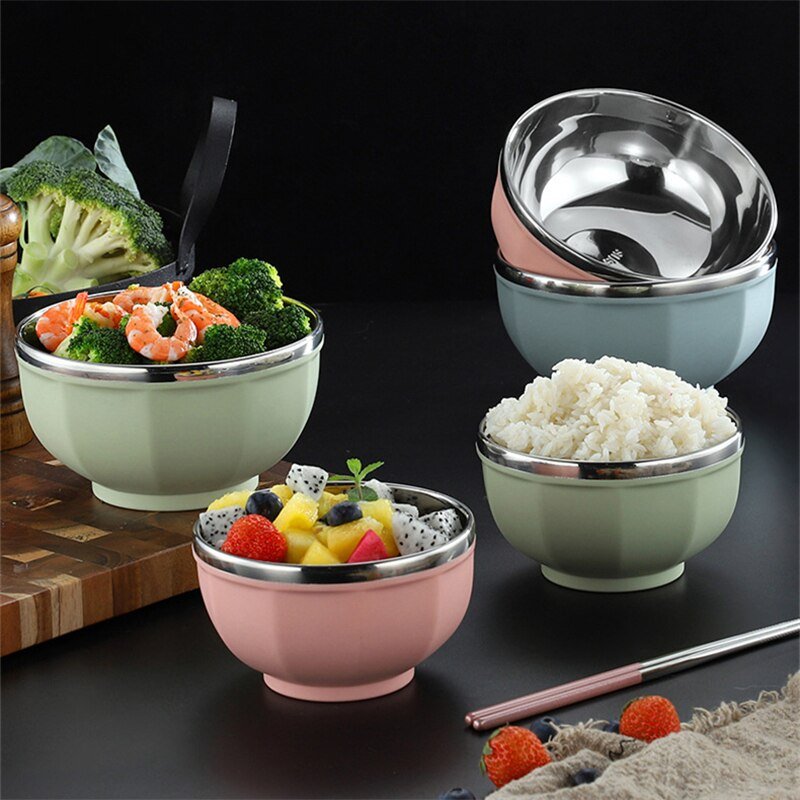 Stainless Steel Double Layer Rice Bowl - Anti - Scalding - Casatrail.com