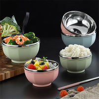 Thumbnail for Stainless Steel Double Layer Rice Bowl - Anti - Scalding - Casatrail.com