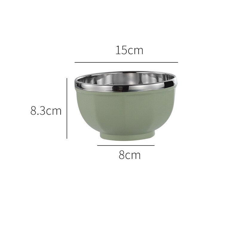 Stainless Steel Double Layer Rice Bowl - Anti - Scalding - Casatrail.com