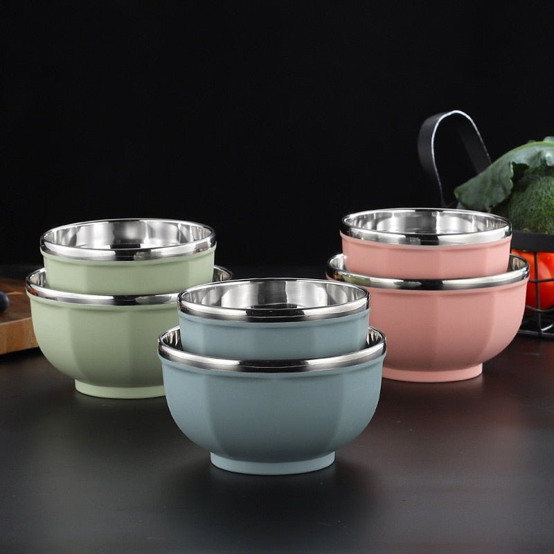 Stainless Steel Double Layer Rice Bowl - Anti - Scalding - Casatrail.com