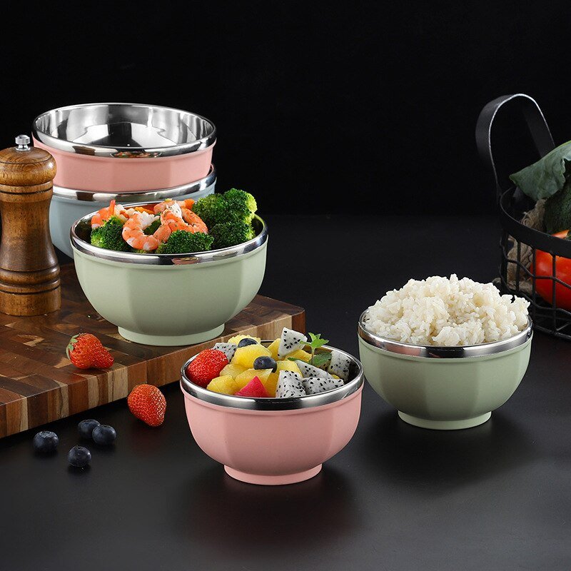 Stainless Steel Double Layer Rice Bowl - Anti - Scalding - Casatrail.com