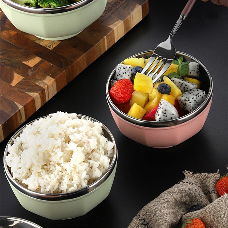 Stainless Steel Double Layer Rice Bowl - Anti - Scalding - Casatrail.com