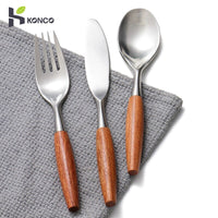 Thumbnail for Stainless Steel Flatware Rose Wood Silverware Cutlery Set - Casatrail.com