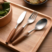 Thumbnail for Stainless Steel Flatware Rose Wood Silverware Cutlery Set - Casatrail.com