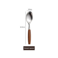 Thumbnail for Stainless Steel Flatware Rose Wood Silverware Cutlery Set - Casatrail.com