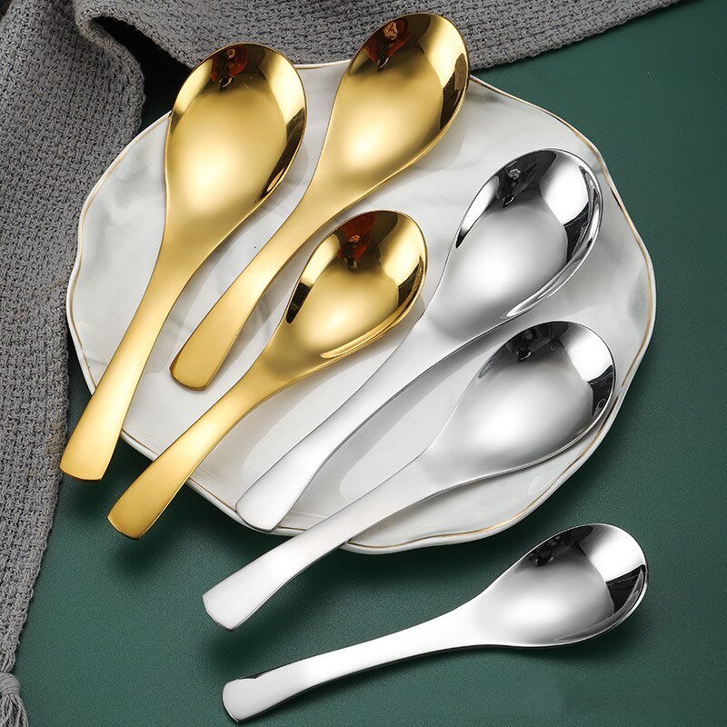 Stainless Steel Gold and Silver Deep Soup Spoon - Casatrail.com