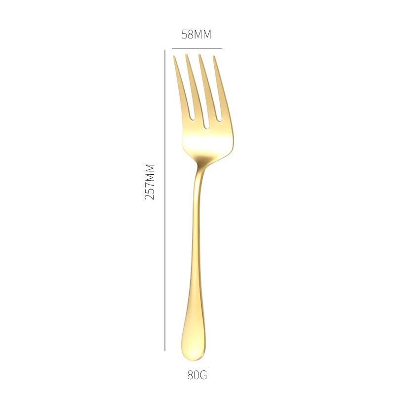 Stainless Steel Gold Korean Serving Spoon - Casatrail.com