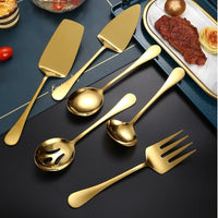 Thumbnail for Stainless Steel Gold Korean Serving Spoon - Casatrail.com