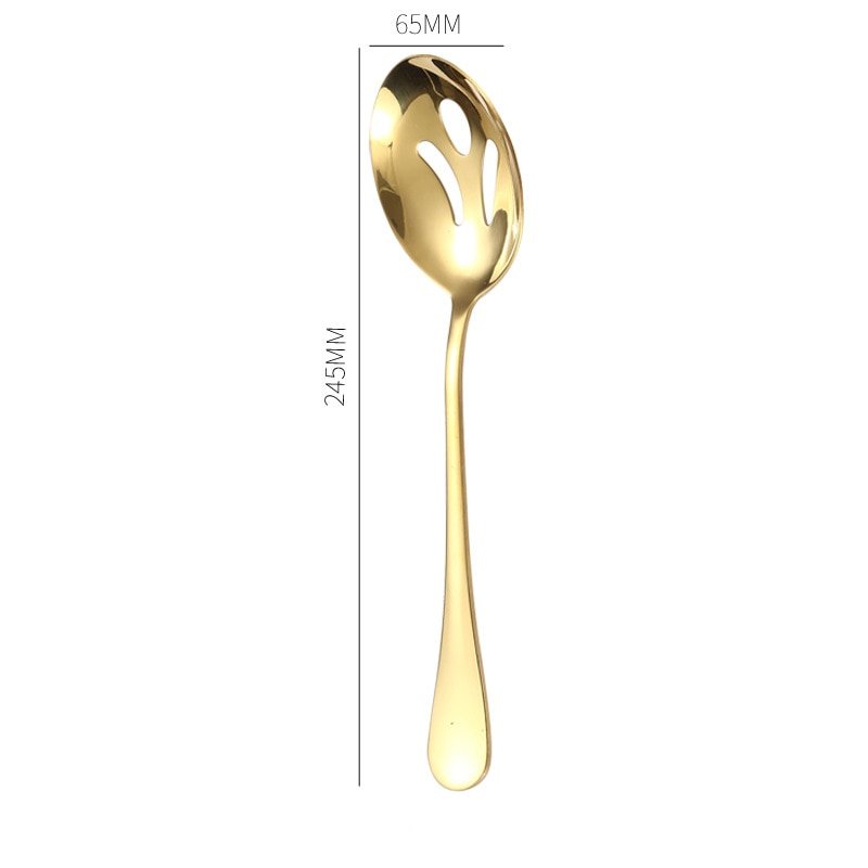 Stainless Steel Gold Korean Serving Spoon - Casatrail.com