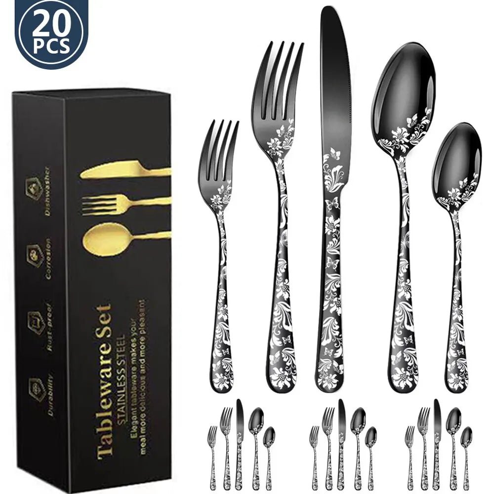 Stainless Steel Tableware Set 20 Pieces - Casatrail.com