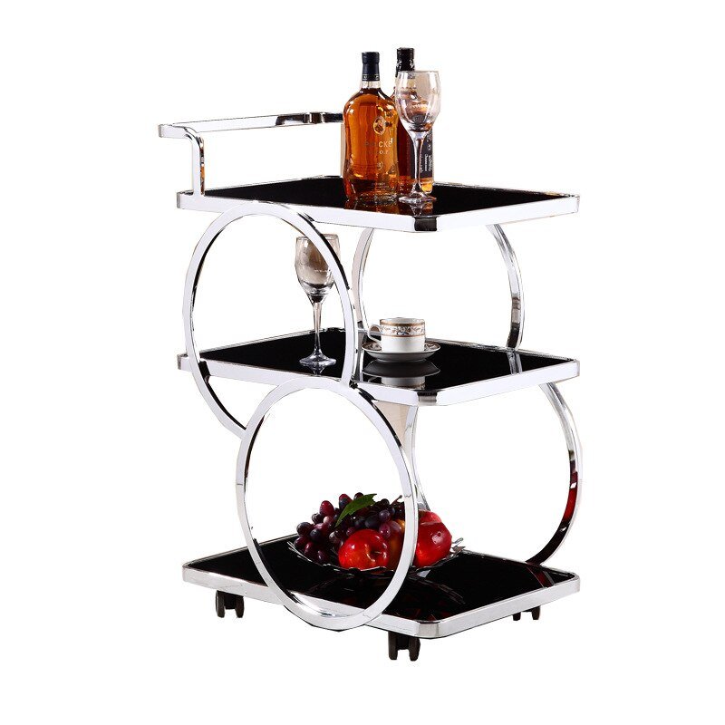 Stainless Steel Three - layer Cart for Kitchen Storage - Casatrail.com