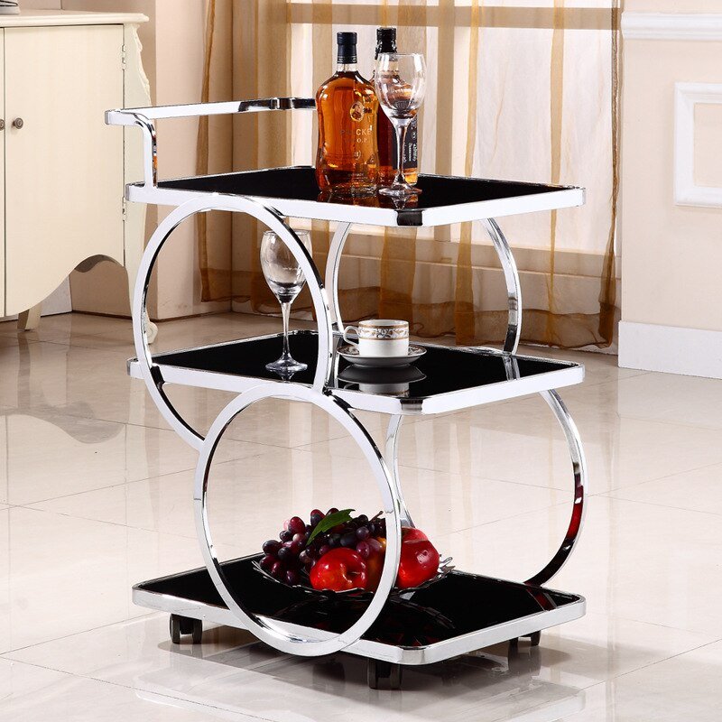 Stainless Steel Three - layer Cart for Kitchen Storage - Casatrail.com