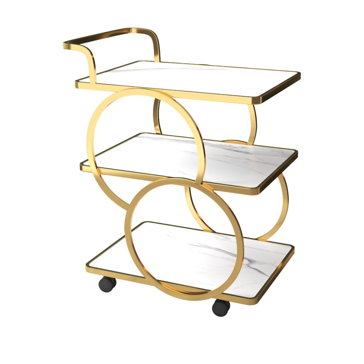 Stainless Steel Three - layer Cart for Kitchen Storage - Casatrail.com