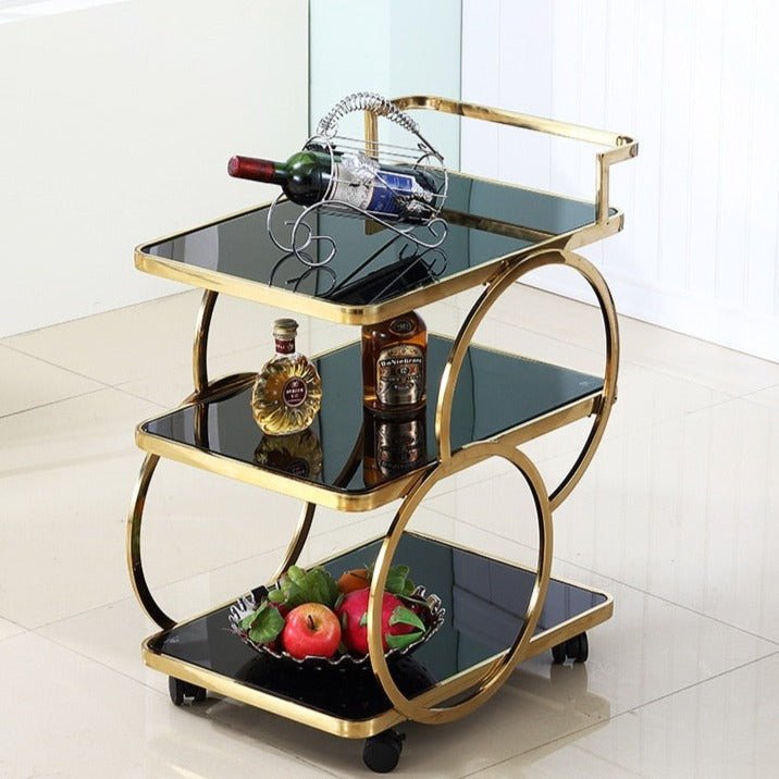 Stainless Steel Three - layer Cart for Kitchen Storage - Casatrail.com