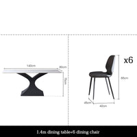 Thumbnail for Steel Base Designer Dining Table with 6 Chairs - Casatrail.com