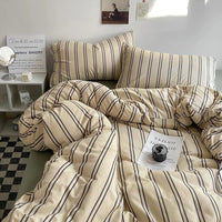 Thumbnail for Stripe Bedding Comforter Set with Pillowcase & Bed Sheet - Casatrail.com