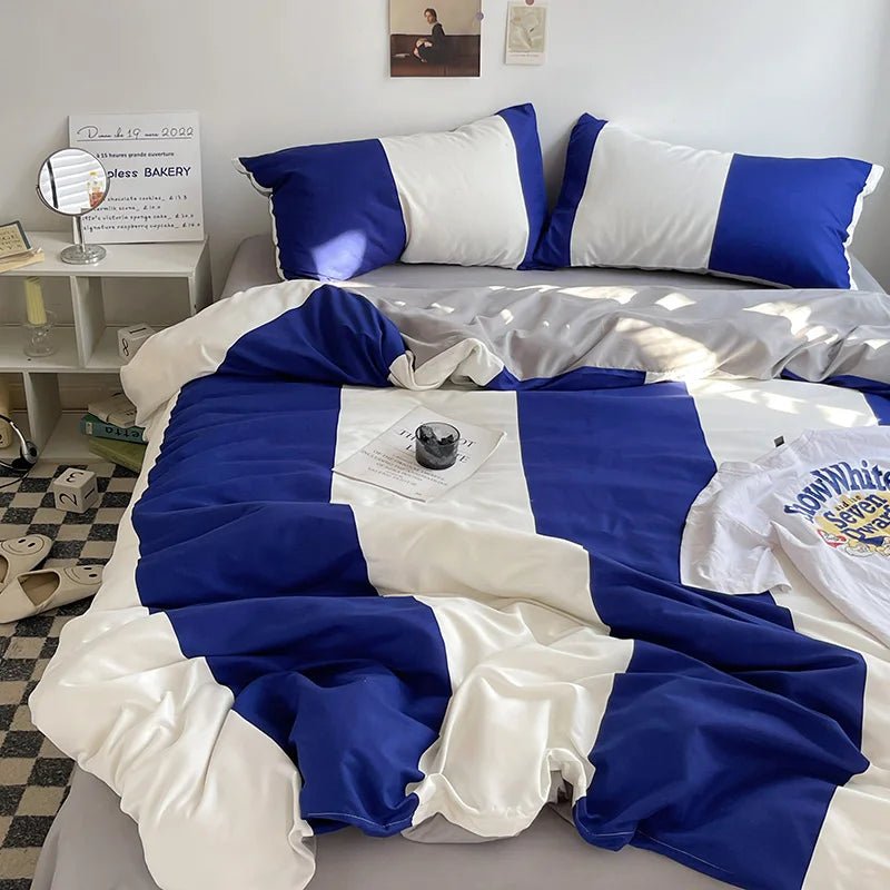 Stripe Bedding Comforter Set with Pillowcase & Bed Sheet - Casatrail.com