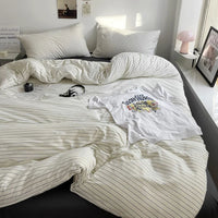 Thumbnail for Stripe Bedding Comforter Set with Pillowcase & Bed Sheet - Casatrail.com