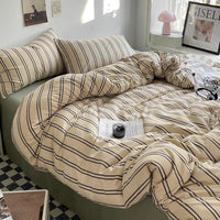 Thumbnail for Stripe Bedding Comforter Set with Pillowcase & Bed Sheet - Casatrail.com