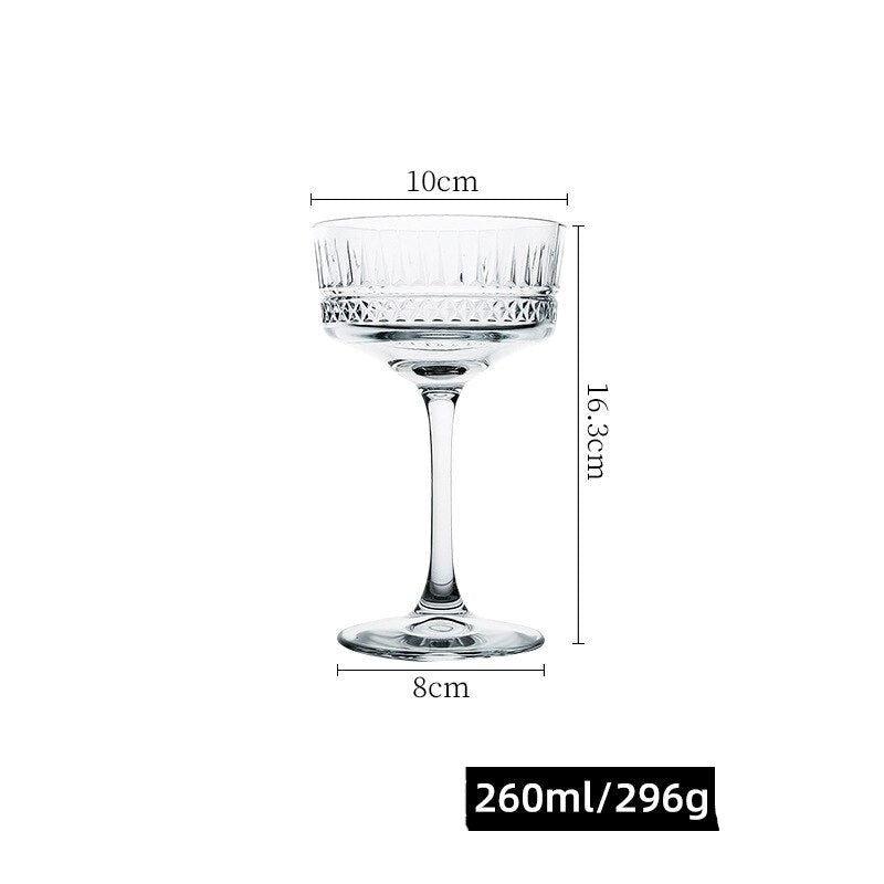 Stylish Carved Cocktail Glass Set - Casatrail.com