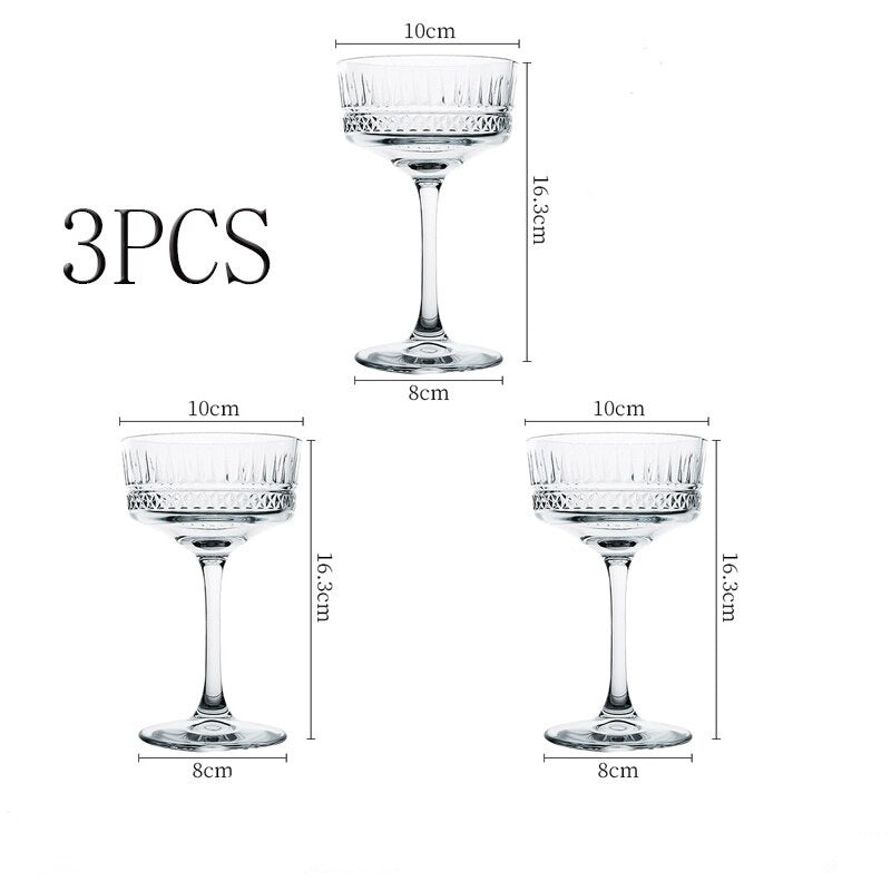 Stylish Carved Cocktail Glass Set - Casatrail.com