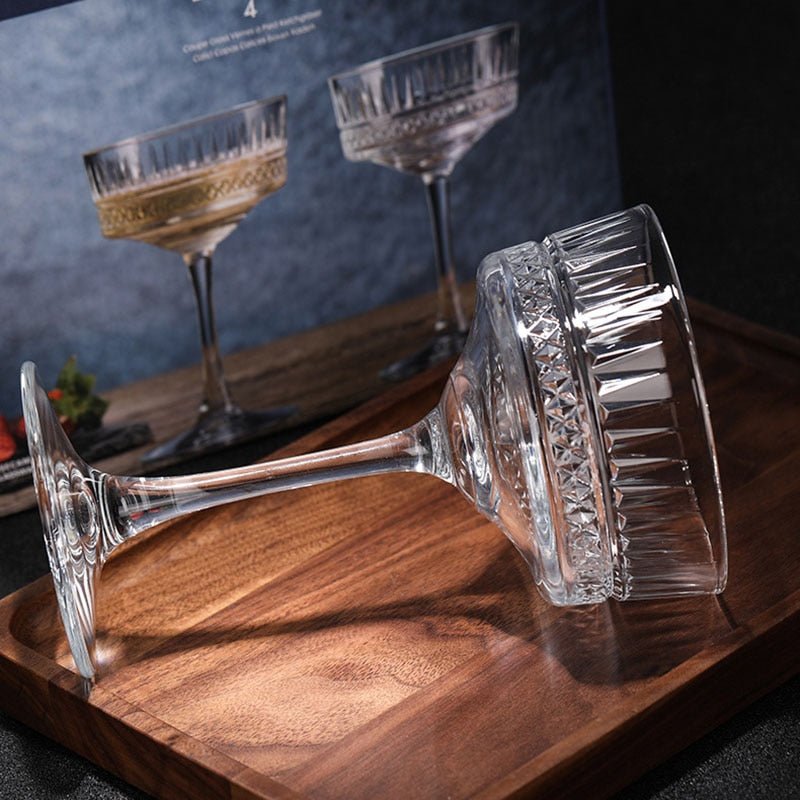 Stylish Carved Cocktail Glass Set - Casatrail.com