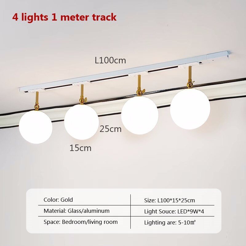 Stylish Rotatable LED Glass Track Lights for Home Decor - Casatrail.com