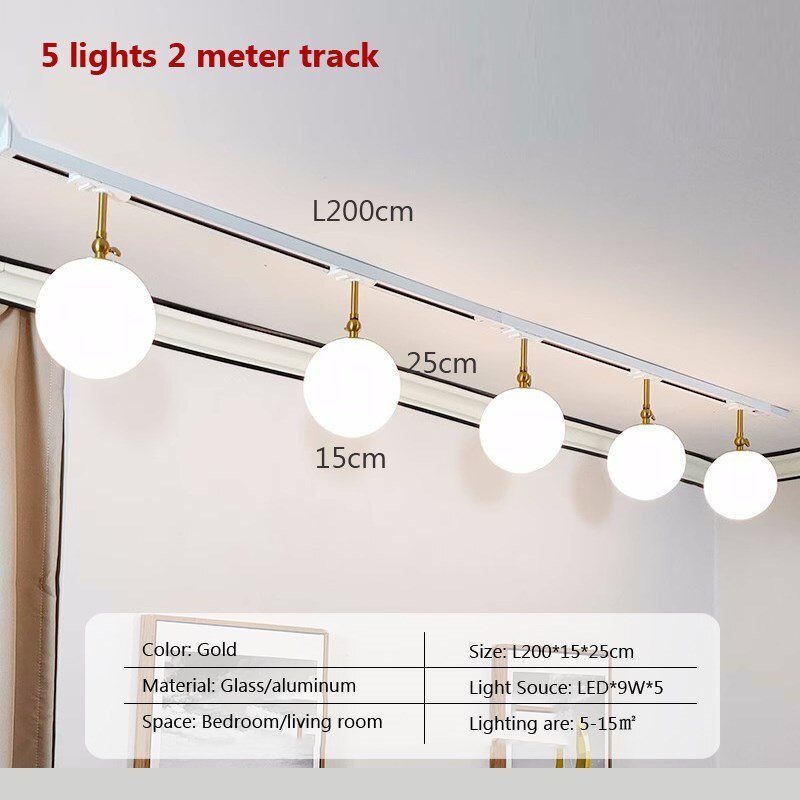 Stylish Rotatable LED Glass Track Lights for Home Decor - Casatrail.com